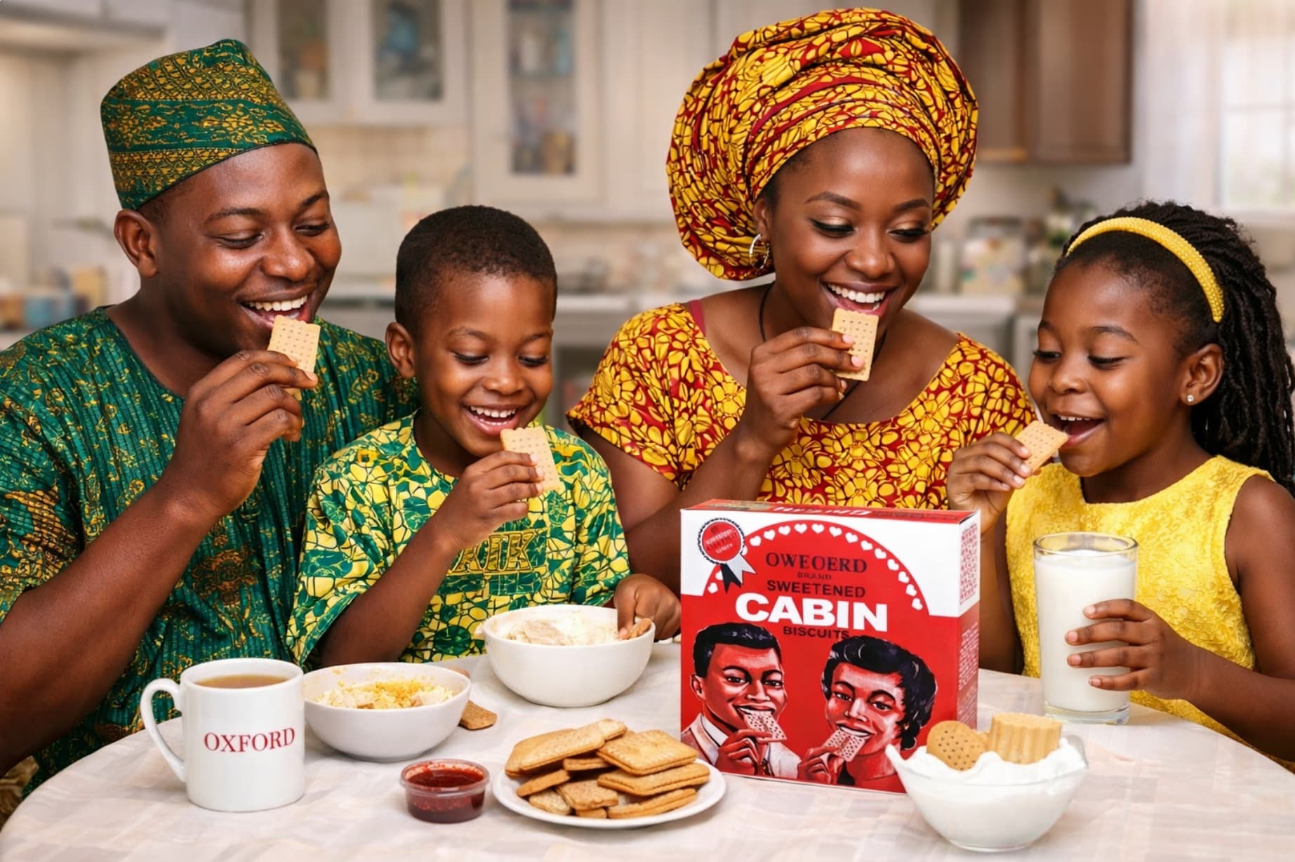 Family enjoying Niger Biscuits together